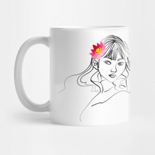 Girl and lotos Mug